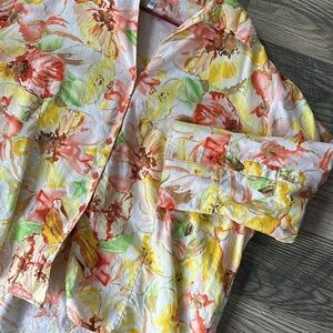Harve Benard women floral tropical print blouse womens size 3X